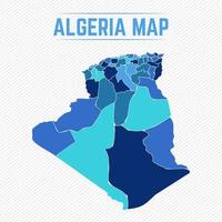 Algerije gedetailleerde kaart met steden vector