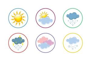 kleurrijke meteorologie pictogramserie vector