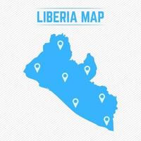 Liberia eenvoudige kaart met kaartpictogrammen vector