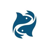 dier twee vis zwemmen modern creatief logo vector