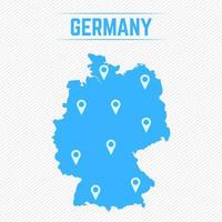 Duitsland eenvoudige kaart met kaartpictogrammen vector