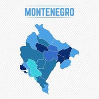 montenegro gedetailleerde kaart met staten vector