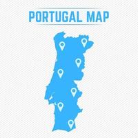 Portugal eenvoudige kaart met kaartpictogrammen vector