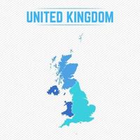 Verenigd Koninkrijk gedetailleerde kaart met landen vector