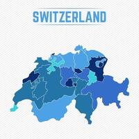 gedetailleerde kaart van Zwitserland met staten vector