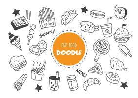 fastfood kawaii doodle vector