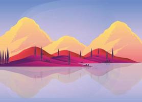 berg reeks natuurlijk landschap behang illustratie vector