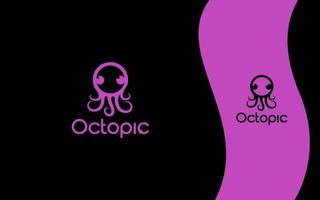 Octopus schattig logo vector