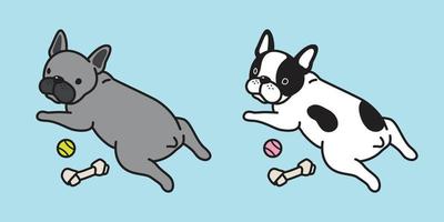 hond vector Frans bulldog icoon logo mopshond bot hond speelgoed- bal karakter tekenfilm illustratie