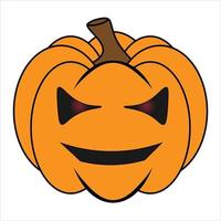 eenvoudige enge halloween-pompoen met grappig gezicht in vlakke stijl vector