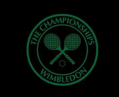 Wimbledon de kampioenschappen logo groen symbool toernooi Open tennis ontwerp vector abstract illustratie met zwart achtergrond