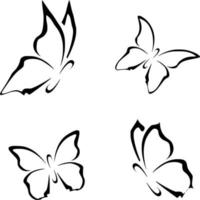 vector silhouet van vlinder Aan wit achtergrond