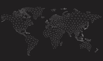 vector laag veelhoekige wereld kaart.