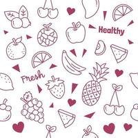 fruit doodle naadloze patroon vector