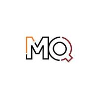 abstract brief mq logo ontwerp met lijn verbinding voor technologie en digitaal bedrijf bedrijf. vector