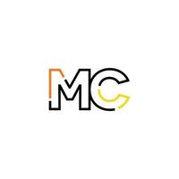 abstract brief mc logo ontwerp met lijn verbinding voor technologie en digitaal bedrijf bedrijf. vector