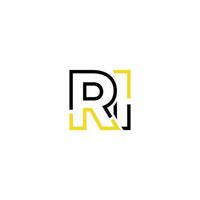 abstract brief ri logo ontwerp met lijn verbinding voor technologie en digitaal bedrijf bedrijf. vector