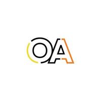 abstract brief oa logo ontwerp met lijn verbinding voor technologie en digitaal bedrijf bedrijf. vector