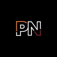 abstract brief pn logo ontwerp met lijn verbinding voor technologie en digitaal bedrijf bedrijf. vector
