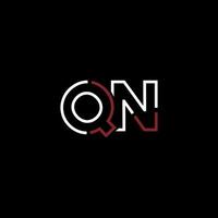 abstract brief qn logo ontwerp met lijn verbinding voor technologie en digitaal bedrijf bedrijf. vector