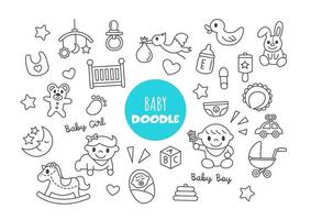 baby kawaii doodle vector