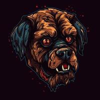 een logo van een zombie hond hoofd, ontworpen in esports illustratie stijl vector