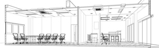 3d illustratie van gebouw project vector