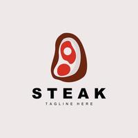 rundvlees logo, vlees steak vector, rooster keuken ontwerp, steak restaurant merk sjabloon icoon vector