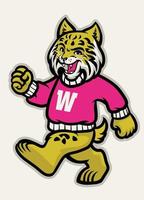 wilde katten school- atletisch mascotte vector