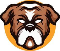 illustratie van boze bulldog mascotte vector