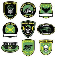 reeks badges leger in bundel vector