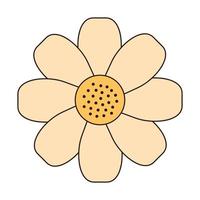 groovy madeliefje bloem. retro kamille Jaren 60 jaren 70 clip art. vector