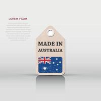 hangen label gemaakt in Australië met vlag. vector illustratie