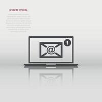 vector e-mail envelop bericht icoon in vlak stijl. mail teken illustratie pictogram. laptop computer bedrijf concept.