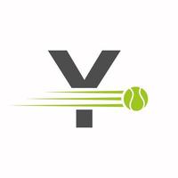 eerste brief y tennis logo. tennis sport- logotype symbool sjabloon vector