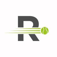 eerste brief r tennis logo. tennis sport- logotype symbool sjabloon vector