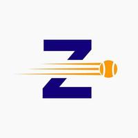 eerste brief z tennis logo. tennis sport- logotype symbool sjabloon vector