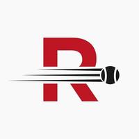 eerste brief r tennis logo. tennis sport- logotype symbool sjabloon vector