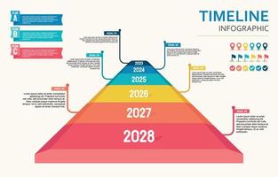 kleurrijk weg tijdlijn infographic vector