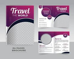 4 bladzijde reizen brochure sjabloon ontwerp vector