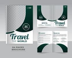 4 bladzijde reizen brochure sjabloon ontwerp vector