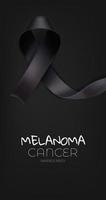melanoom bewustzijn maand horizontale banner. zwart lint en inscriptie vector