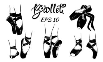 een set balletschoenen. vector