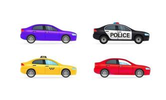verschillende stadsauto's vector clipart geïsoleerd op een witte achtergrond