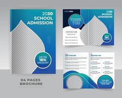 4 bladzijde school- brochure sjabloon ontwerp vector