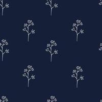 donker blauw bloemen patroon vector