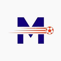 eerste brief m voetbal Amerikaans voetbal logo. voetbal club symbool vector