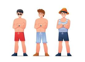 tekens Mens in badmode zomertijd vakantie vector illustratie