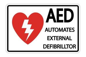 symbool aed-tekenetiket op witte achtergrond vector