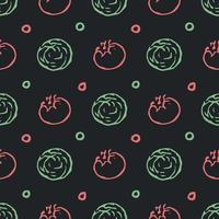 naadloos patroon met groente pictogrammen. tekening groenten patroon. voedsel achtergrond vector